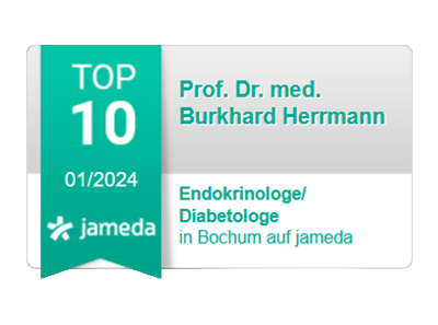 Jameda Top 10 Auszeichnung 01/2024 für Prof. Dr. med. Burkhard Herrmann, Endokrinologe und Diabetologe in Bochum